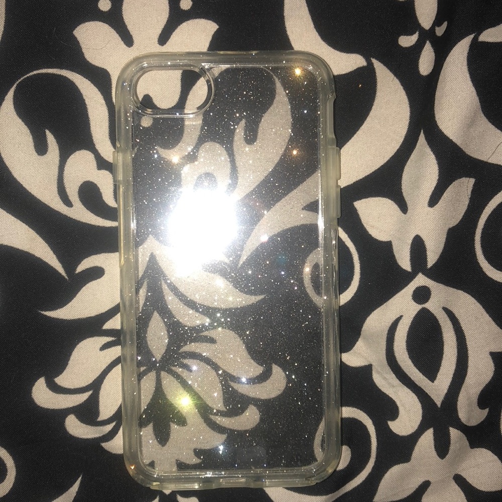 iPhone 7 clear glitter case
